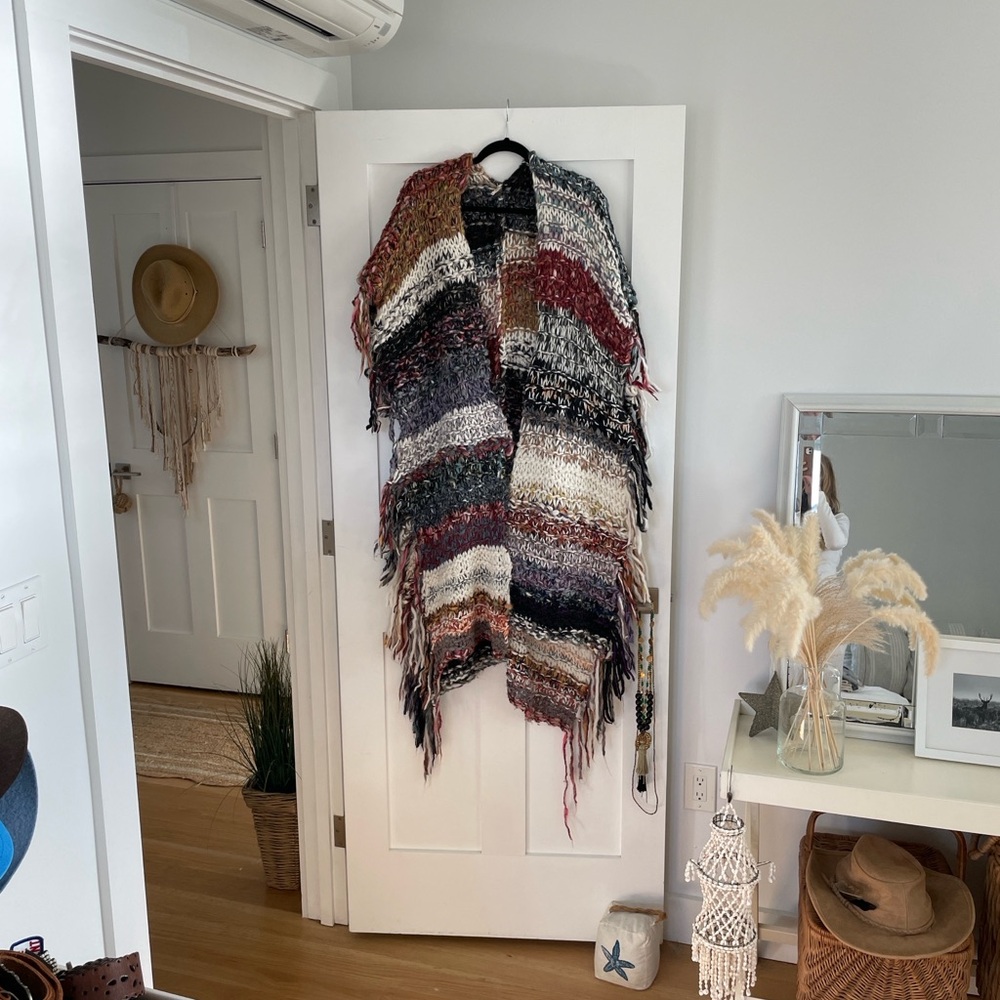 Free People Multicolor Maxi Knit Poncho - Picture 9 of 11
